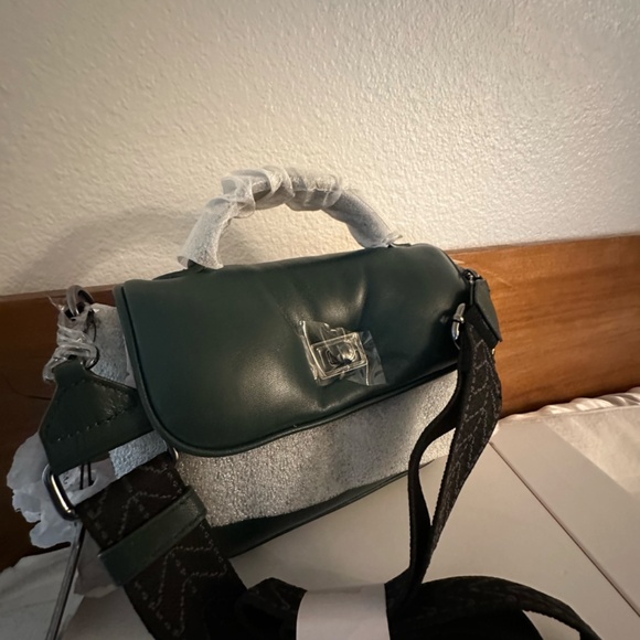 Karl Lagerfeld Cloudine leather crossbody bag; dark green; NWT - Picture 3 of 6